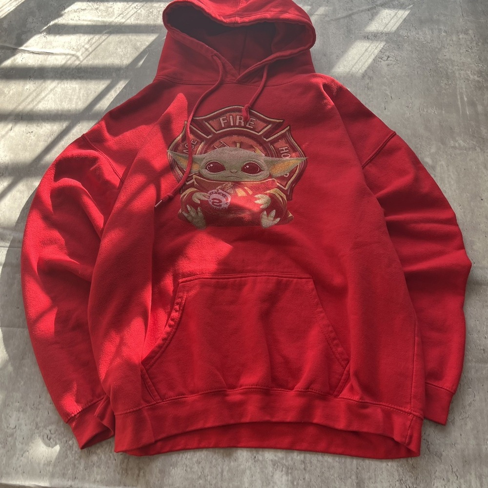Disney Star Wars The 8ball Baby Yoda Hoodie Men's Size XL y2K streetwear
